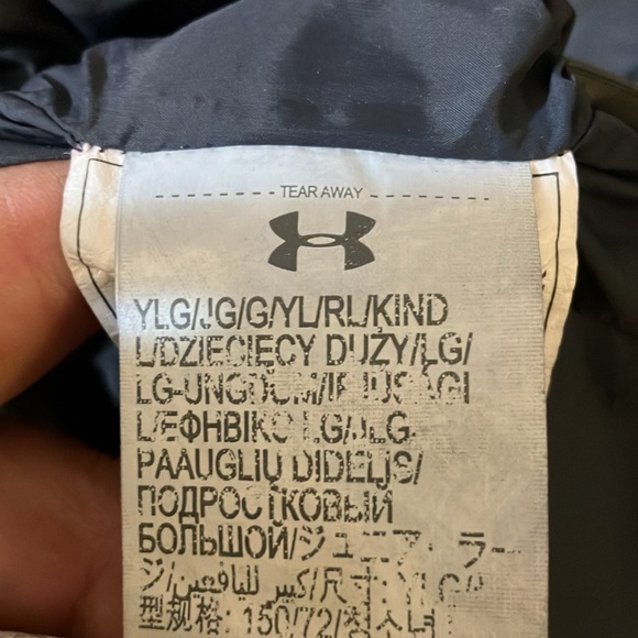 Under Armour pull over zip polyester down filled hoodie youth Large - Picture 11 of 12
